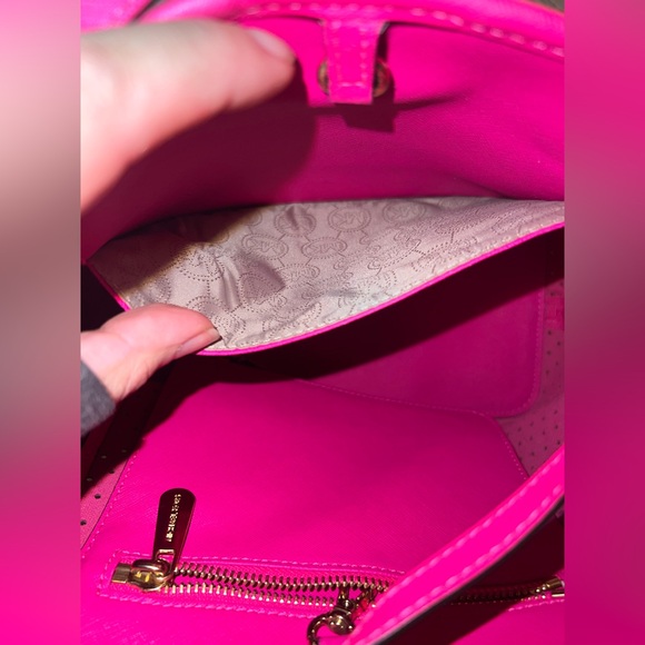 Michael Kors Vibrant Pink Perforated Tote - Picture 11 of 11
